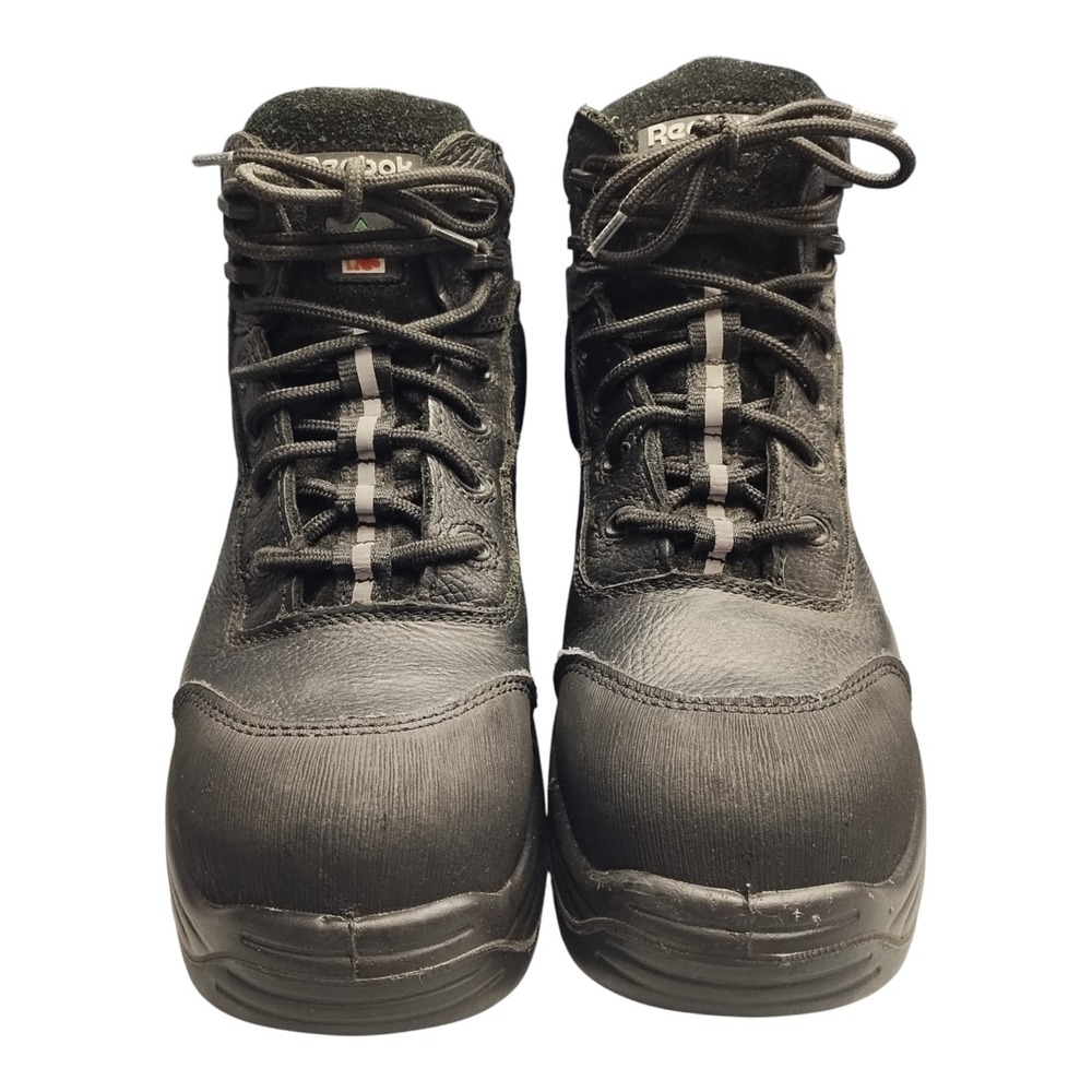 Reebok Trainex Work Boots Womens‎ US 9M Black Leather Waterproof Composite Toe